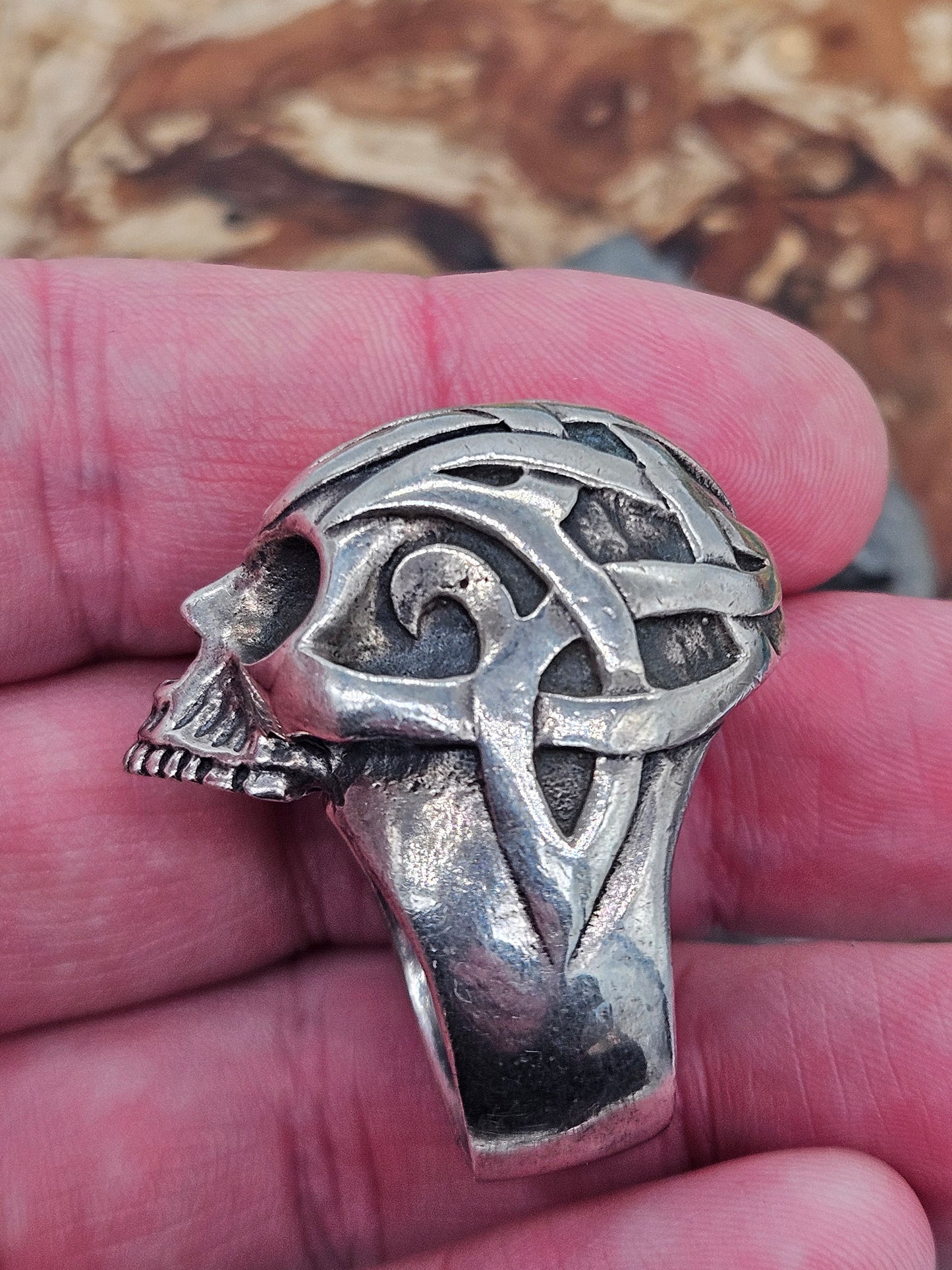 Wildcat Collection - Huge Skull Ring, UK Size Z+1, Solid Silver 925. 58 grams