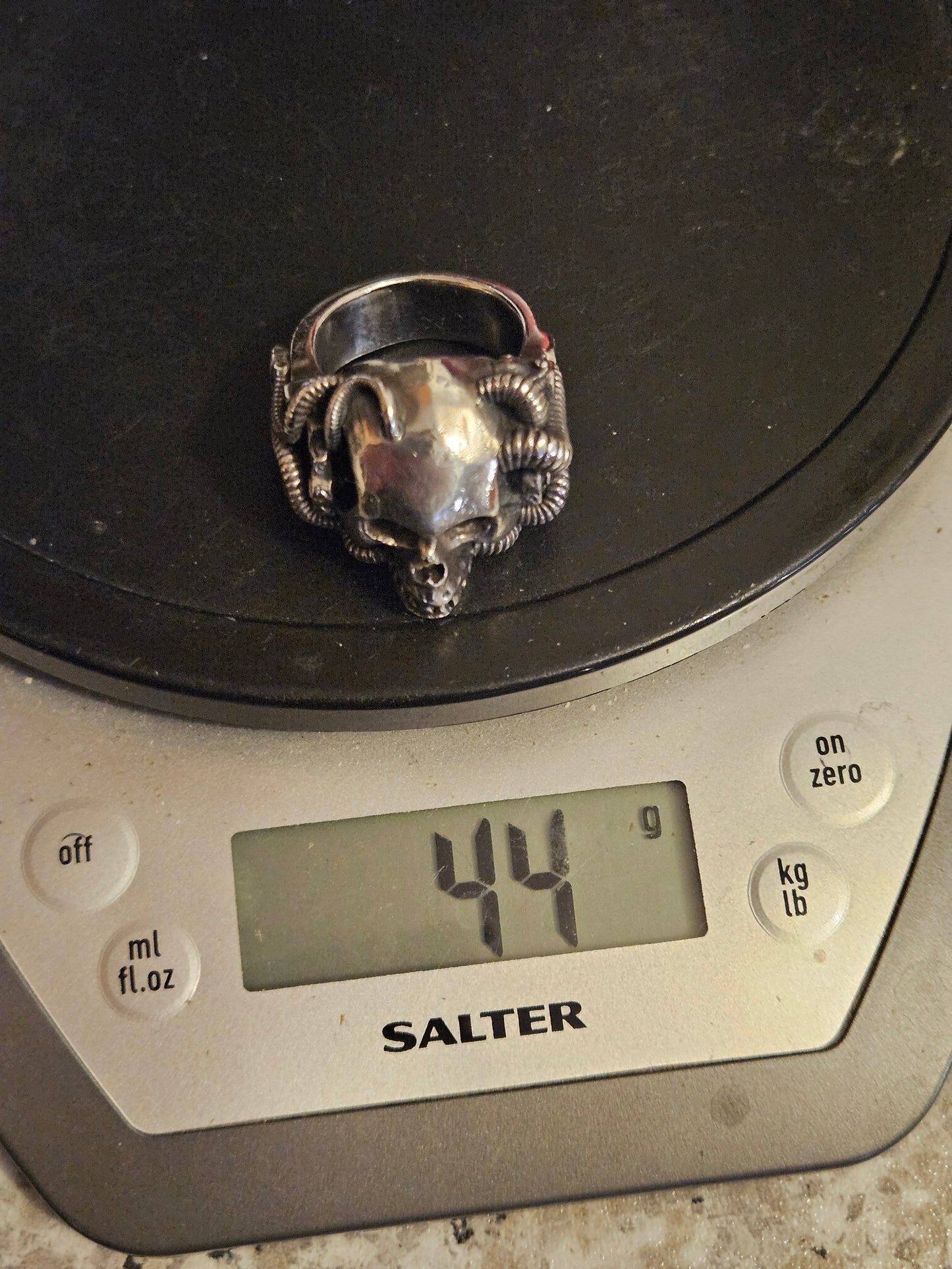 Silver 925 Biomechanical Skull Ring- William Llewellyn Griffiths. Size V