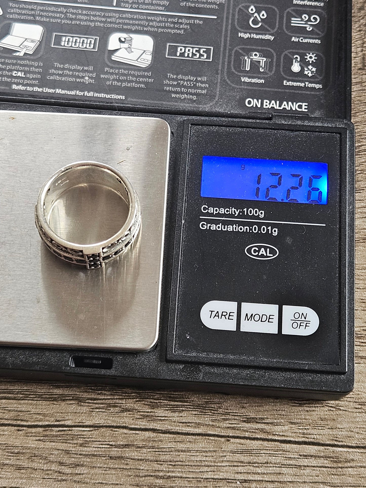 NEW Sterling Silver 925, Black Onyx Cross Band Ring, Size W