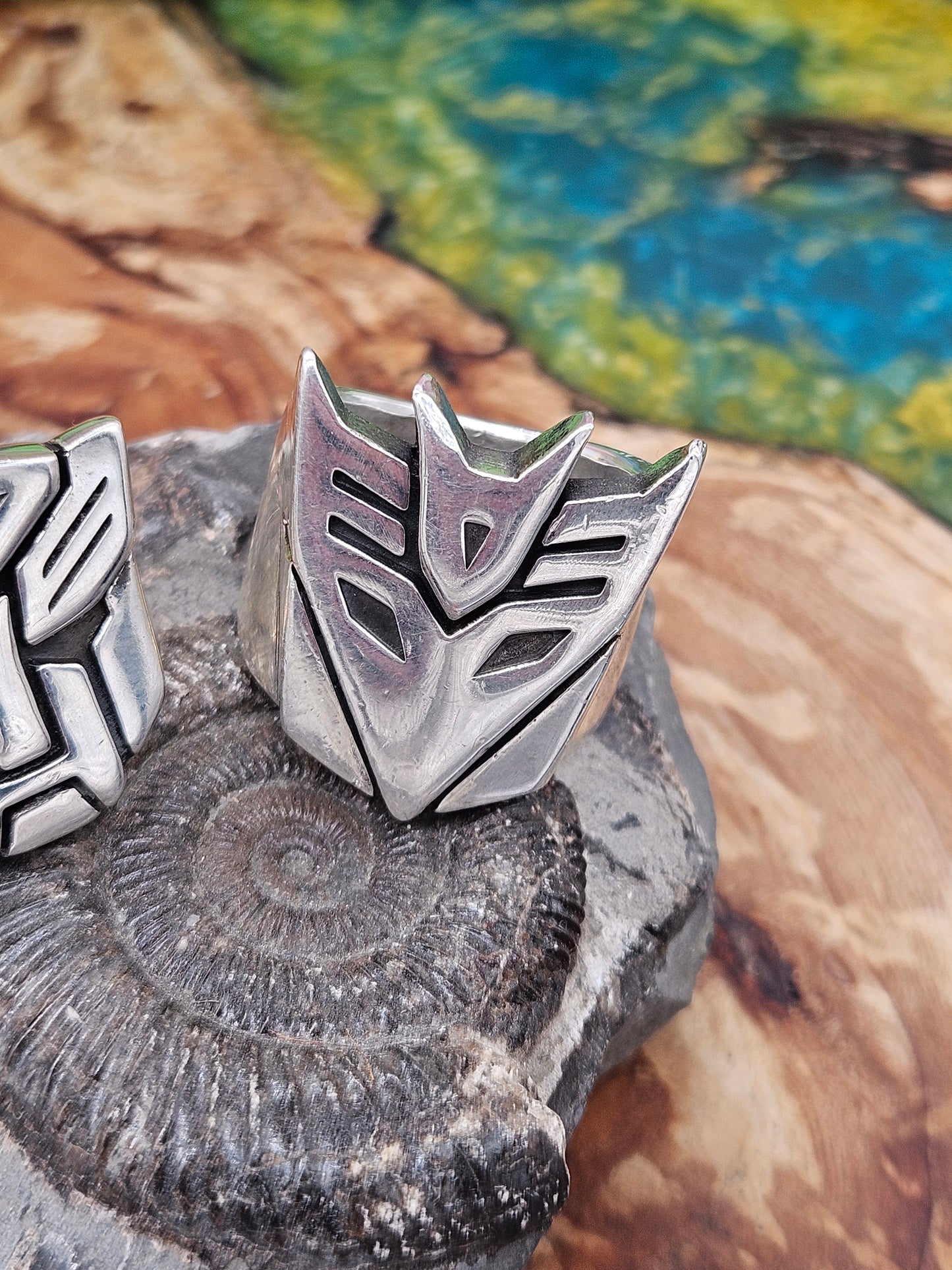 Transformers - Autobots And Decepticons, Custom Made Silver 925 Rings. Size V