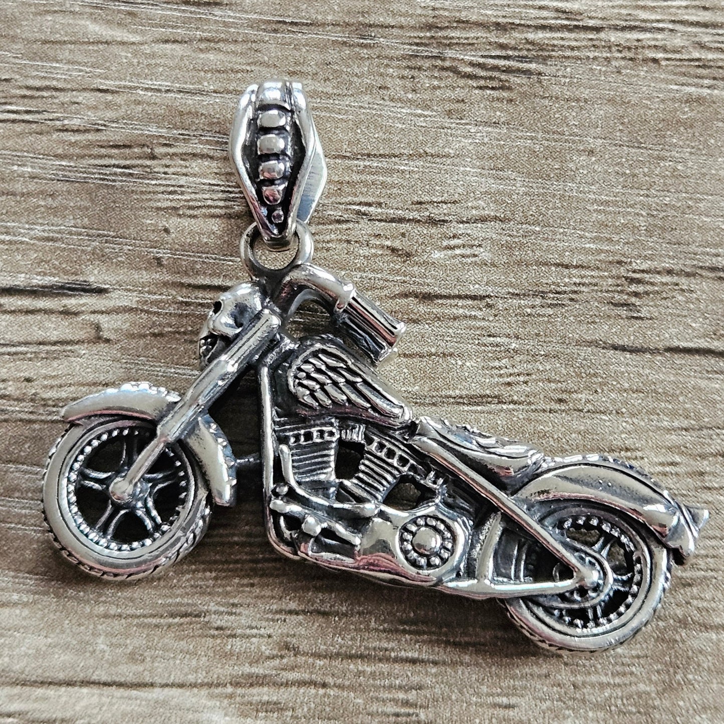 Sterling Silver 925 3D Motorbike Pendant, Brand New Stock! Biker, Motorcycle.