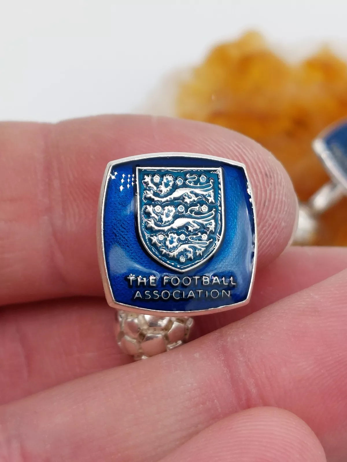 SOLID STERLING SILVER 925 THREE LIONS FOOTBALL ASSOCIATION CUFFLINKS FULL UKHM