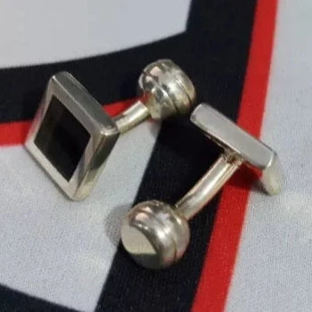 Vintage Solid Sterling Silver With Inlaid Stone Cufflinks 925 - 20g