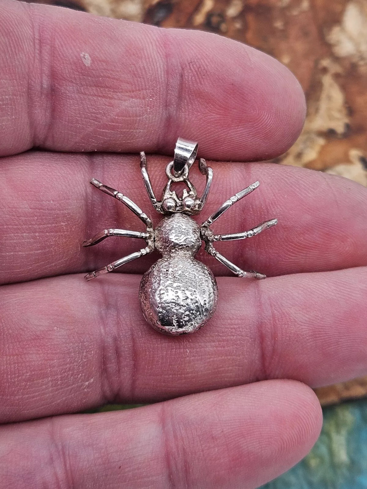 Sterling Silver 925 Articulated Spider Pendant. NEW