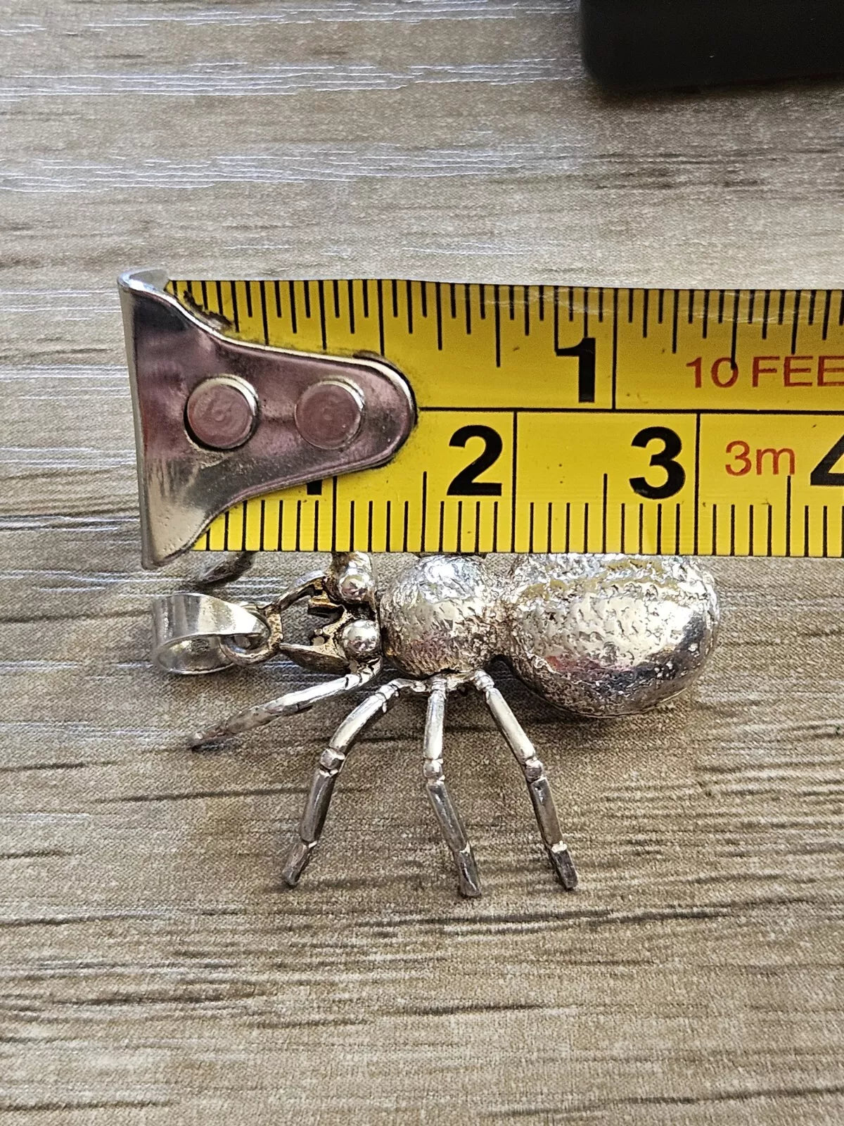 Sterling Silver 925 Articulated Spider Pendant. NEW