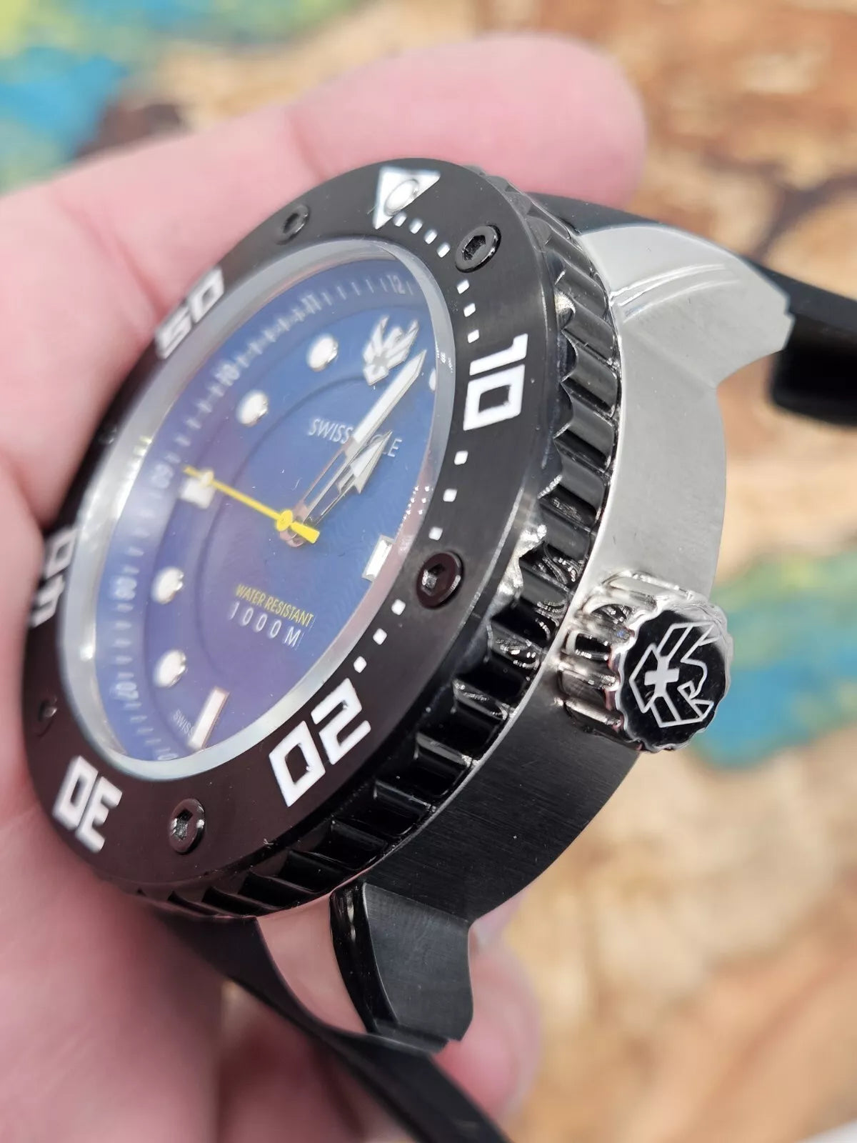 Swiss Eagle Mens Swiss Eagle Abyss Watch SE-9073-0B, 1000m Dive Watch.