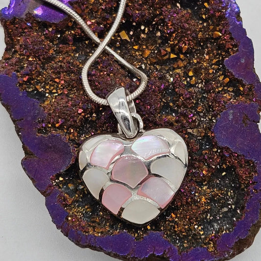 Sterling Silver 925 Heart Pendant 16" Inch Chain Necklace