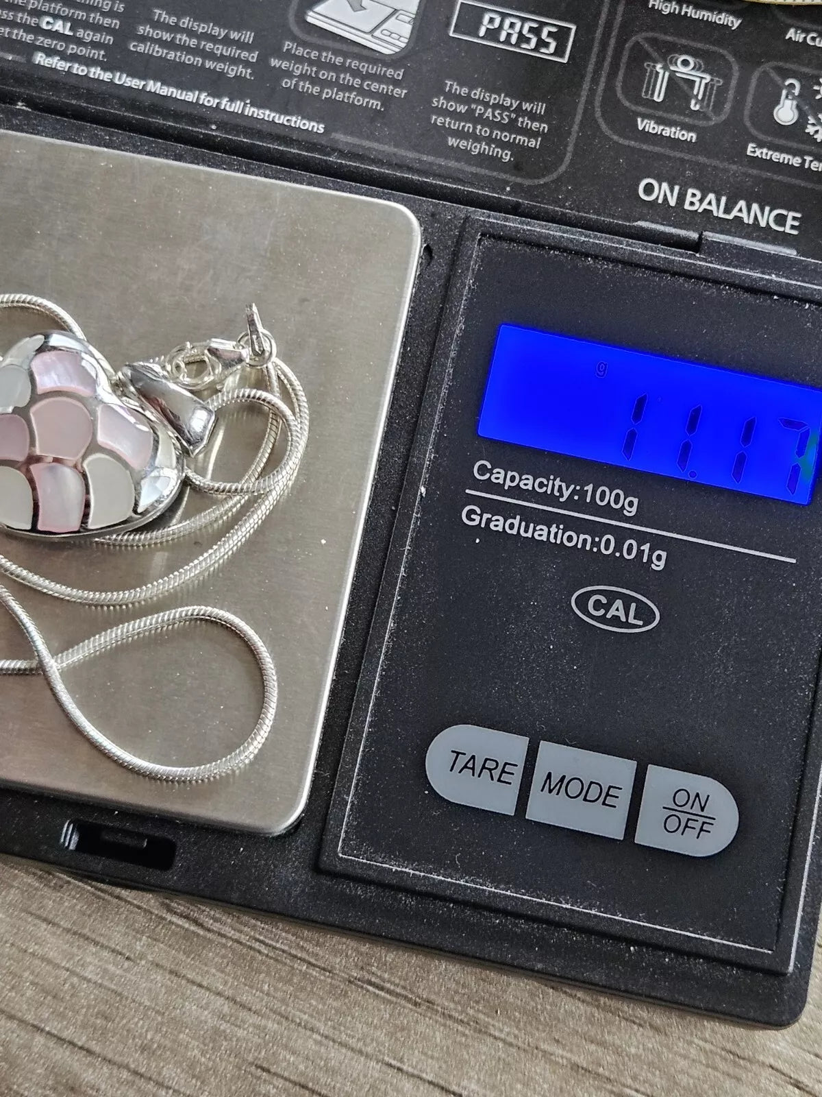 Sterling Silver 925 Heart Pendant 16" Inch Chain Necklace