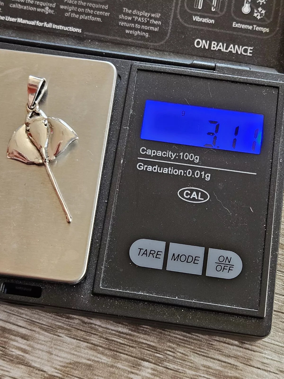 Sterling Silver 925 Stingray Pendant, Brand New Stock!