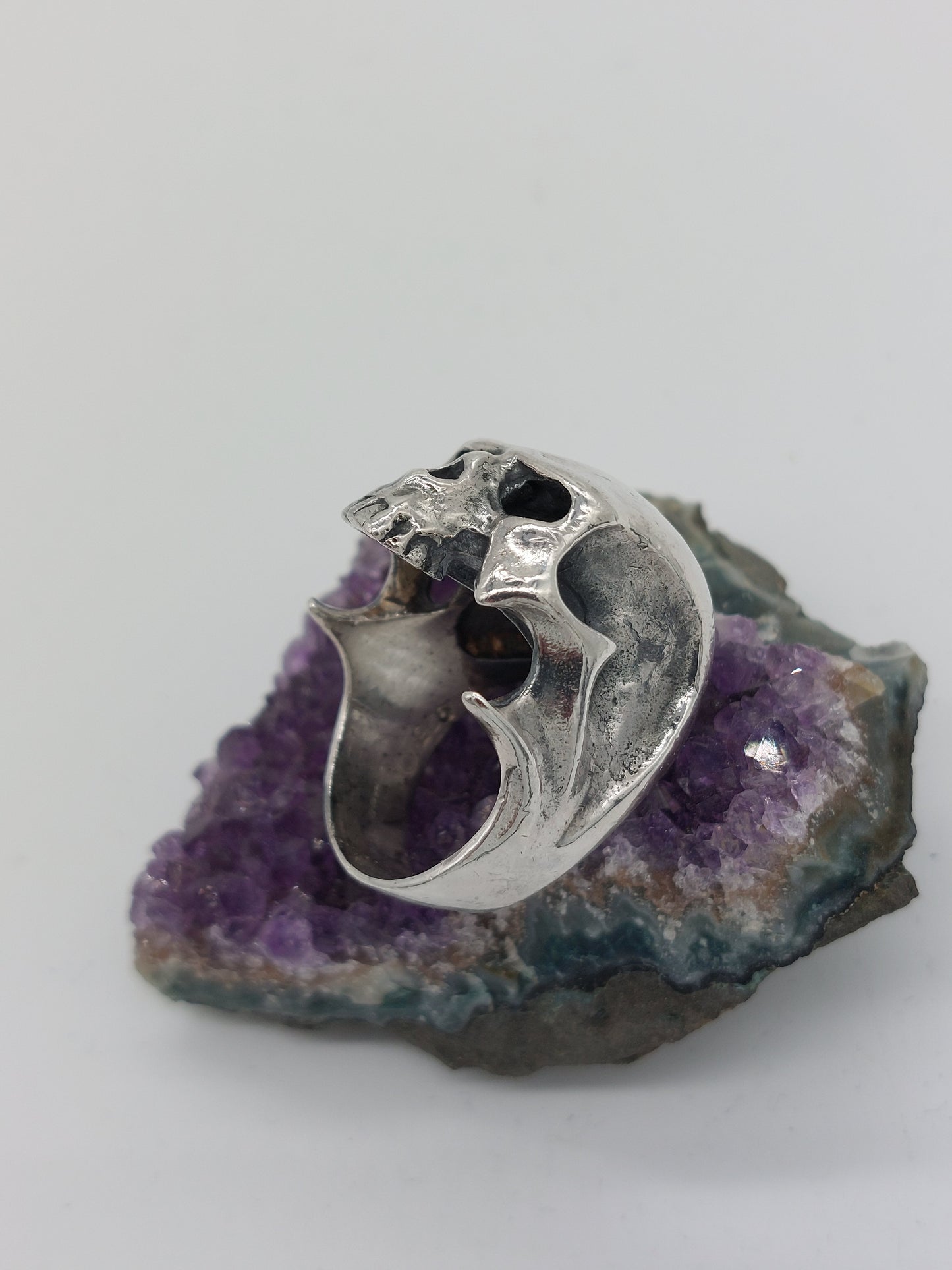 Jawless Skull Ring, Silver 925. By The Wildcat Collection, UK Size T 1/2