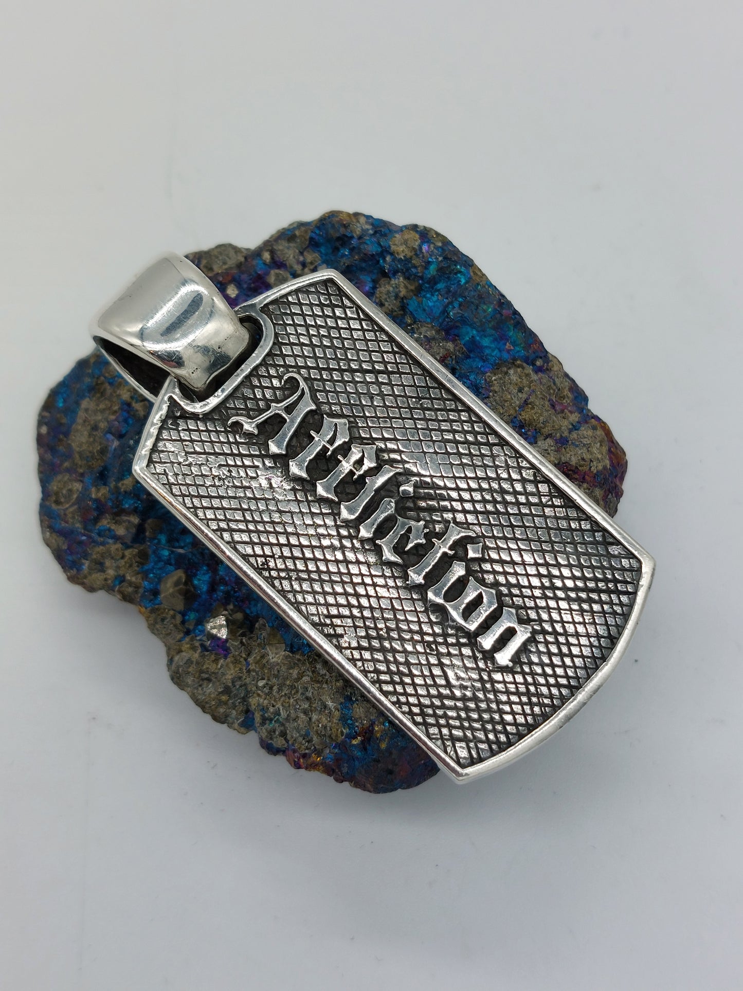 Affliction .925 Sterling Silver Dogtag Skulls Pendant Vintage & Rare. Catacombs.