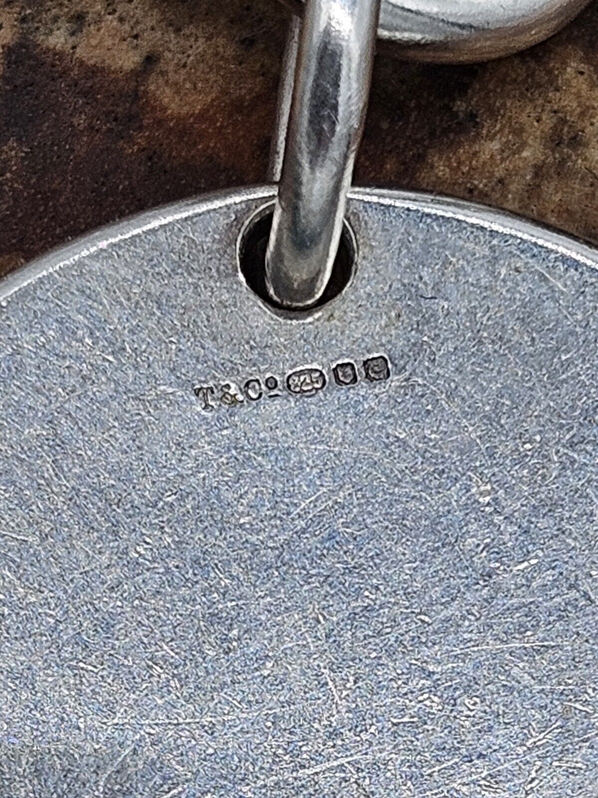 Authentic Tiffany & Co Round Tag Chain Link Bracelet 19cm. Silver 925