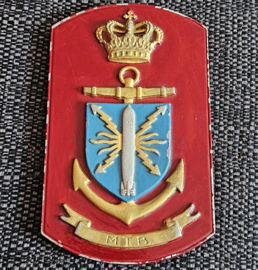M.T.B. - Royal Danish Navy Plaque Badge Crest. Cast Metal. Ship