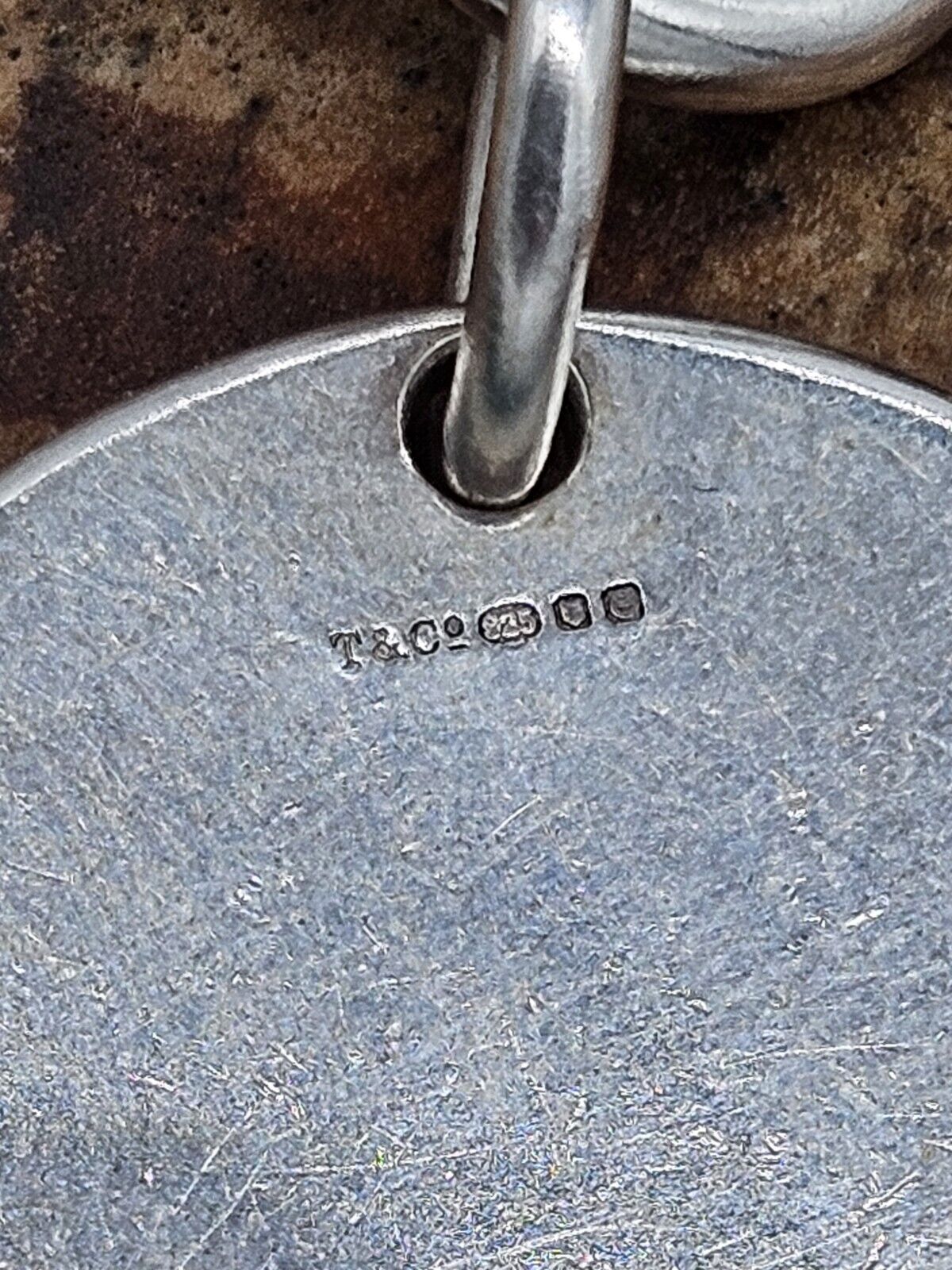 Authentic Tiffany & Co Round Tag Chain Link Bracelet 19cm. Silver 925