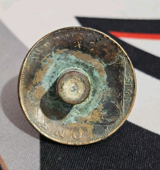 Ww1 Dated Coin Trench Art. Dated 1915.