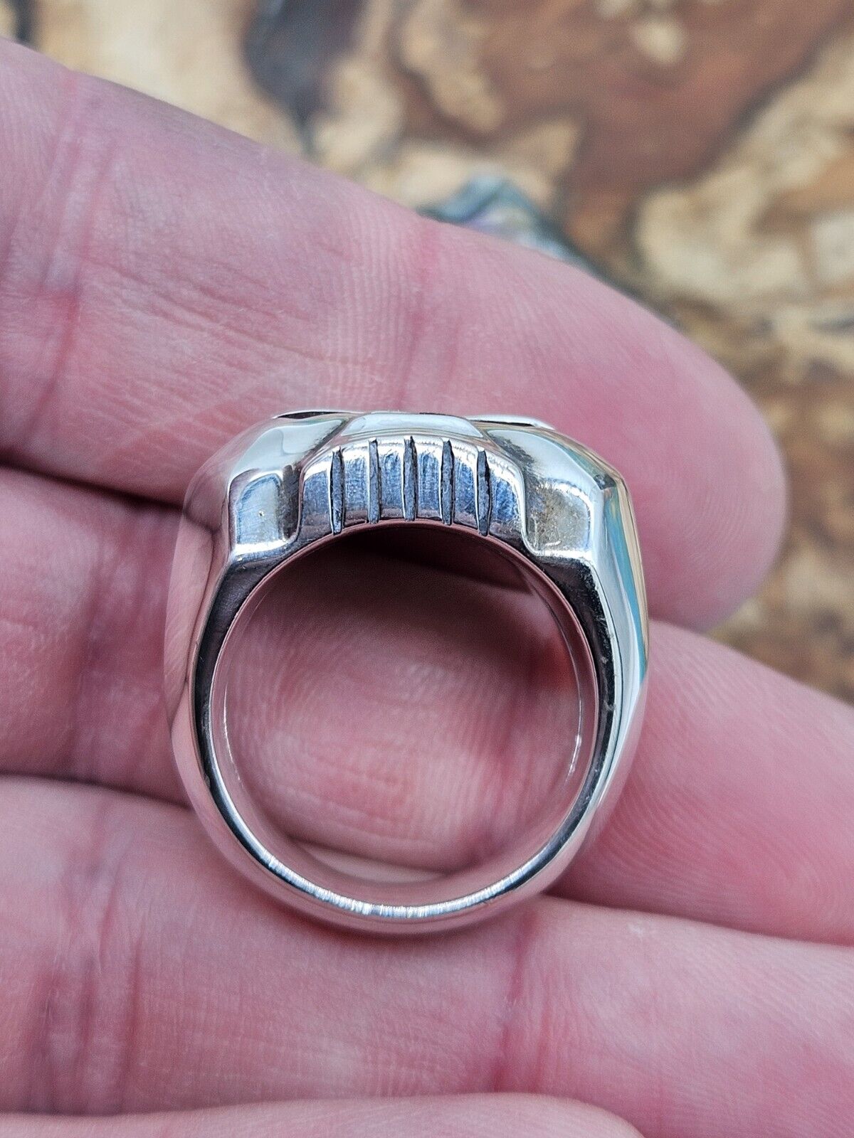 HARLEY-DAVIDSON® BY THIERRY MARTINO Sterling Silver 925 Skull Ring . Size S