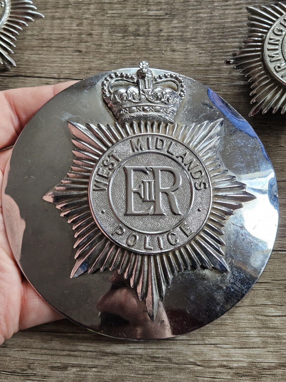 3x West Midlands And Birmingham Police Helmet Plate Obsolete. Plates, Badges.
