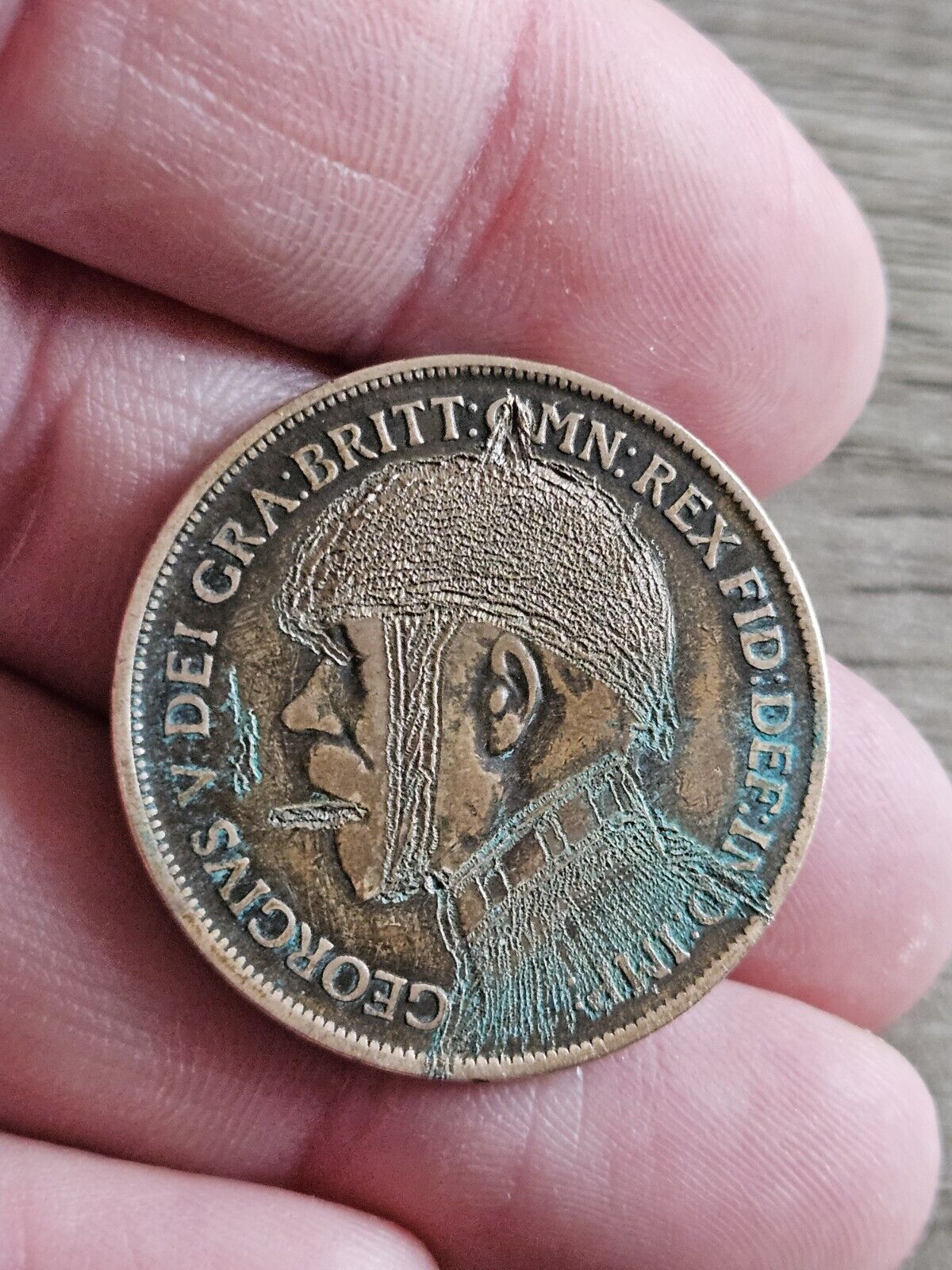 1915 PENNY TRENCH ART - WW1 Pickelhaube Helmet. 