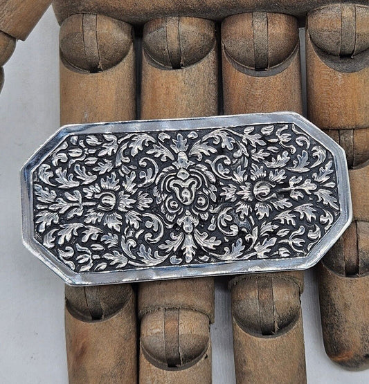 Vintage Sterling Silver Large Floral Brooch. Flowers, Victorian? 