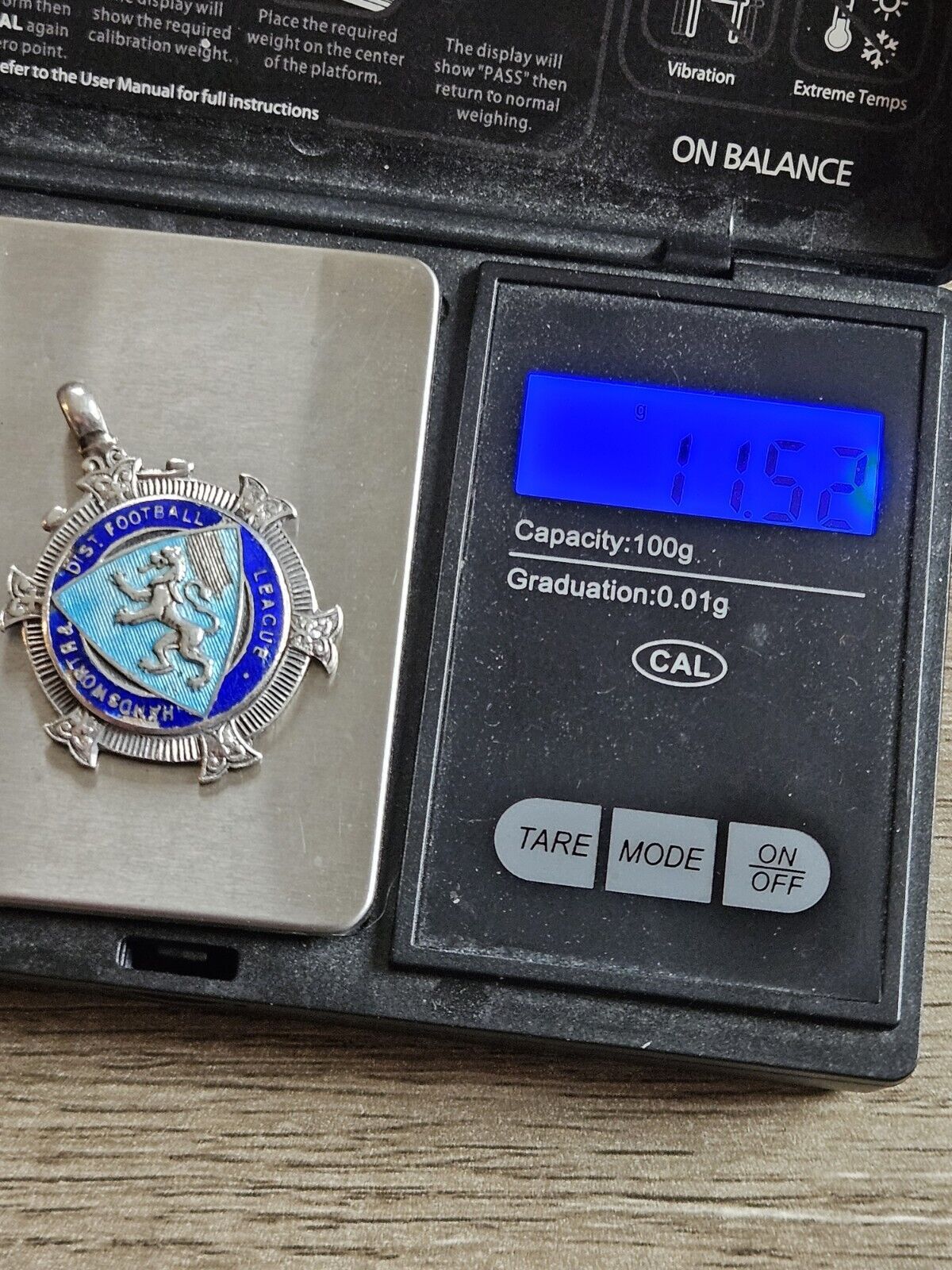 Handsworth & District Football League Silver Fob Medal. 1928-29
