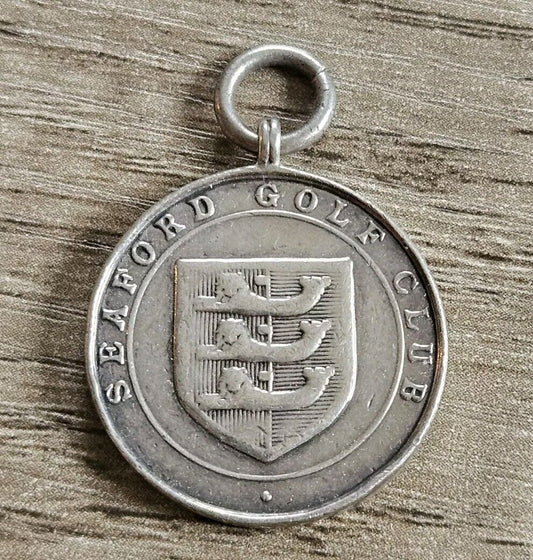 Sterling Silver Seaford Golf Club Fob Medal c1912 Antique