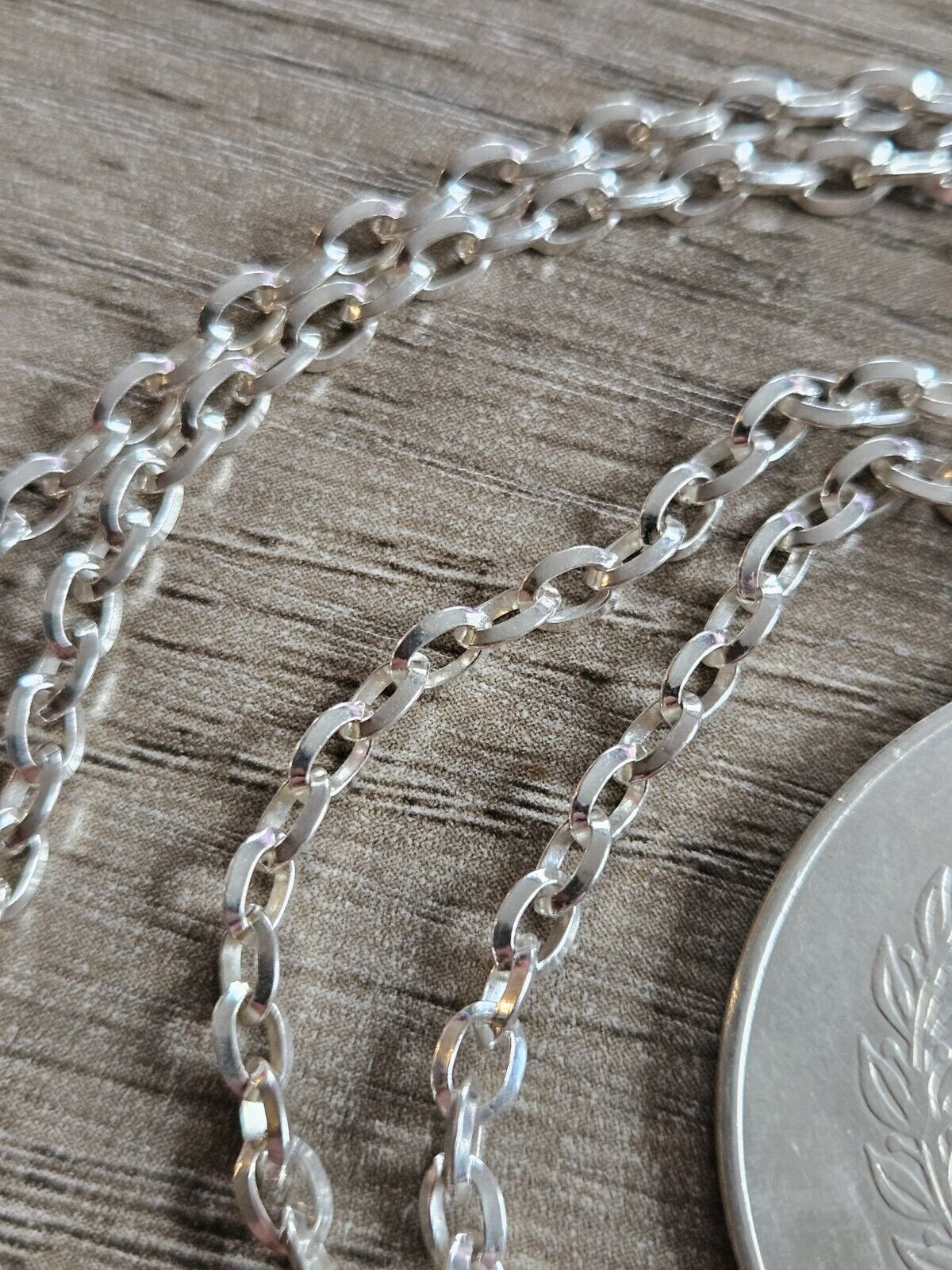 Sterling Silver 1977 Queens Silver Jubilee Necklace Medallion, Heavy 27g, Ingot.