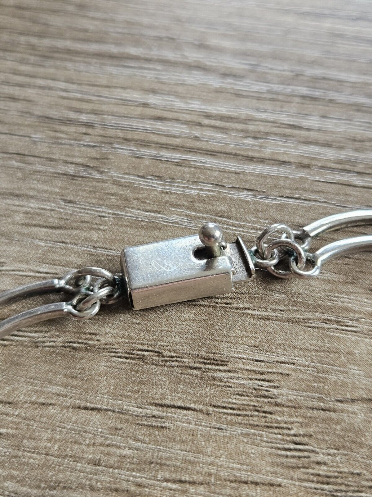 Sterling Silver 925 Choker Necklace Waves Fancy Link Chain - 16 1/2 Inches.