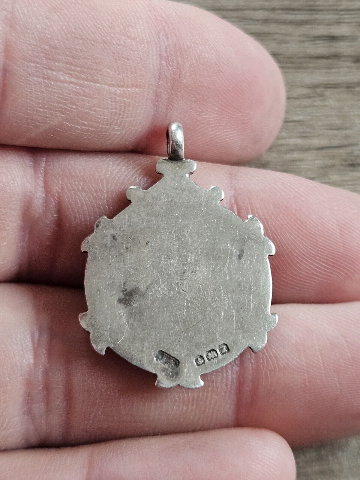 Vintage Solid Sterling Silver 925 Football Fob Medal Pendant Hallmarked 1949
