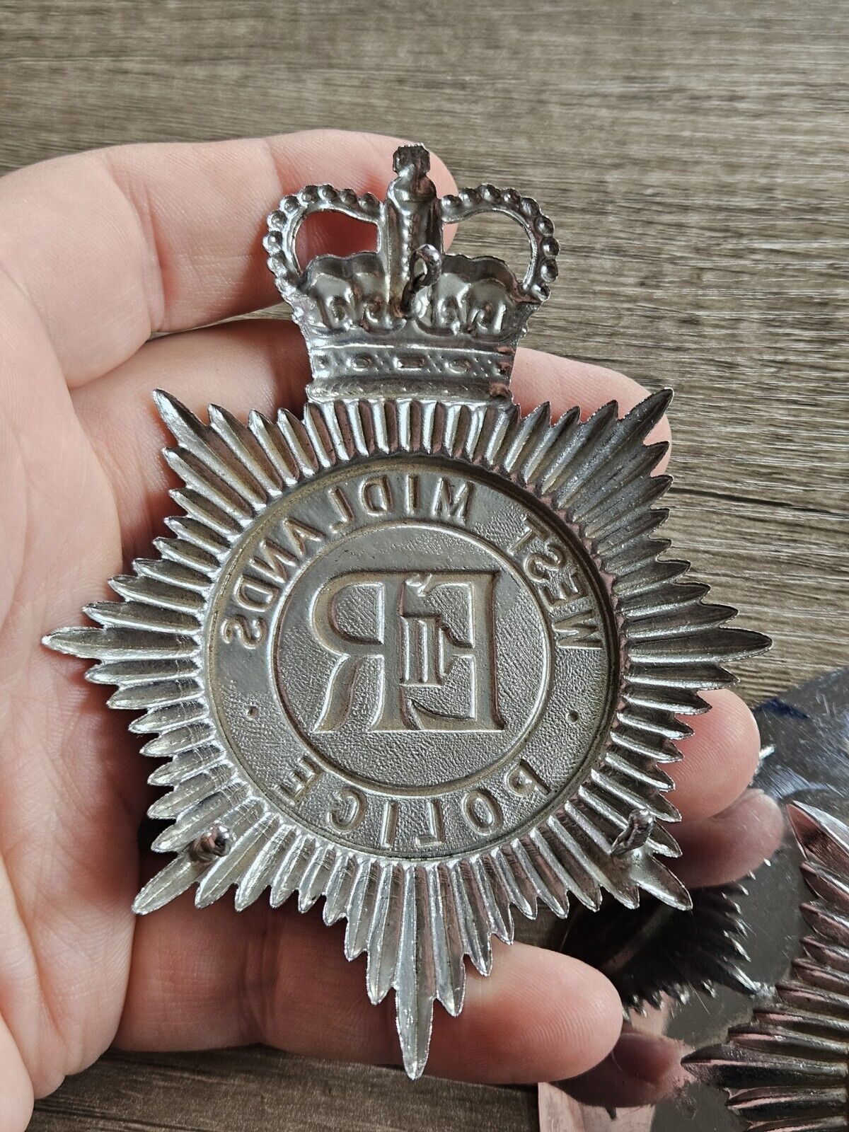 3x West Midlands And Birmingham Police Helmet Plate Obsolete. Plates, Badges.