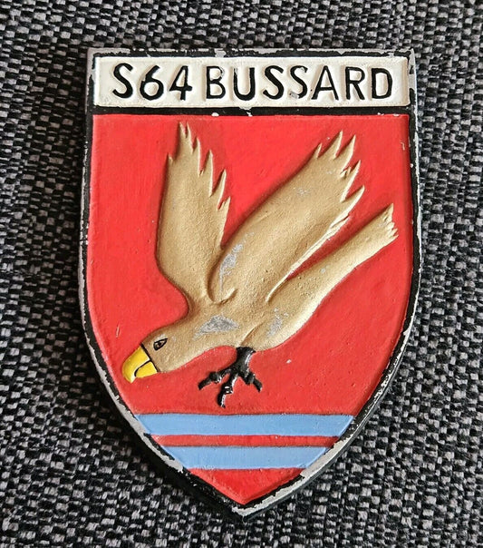 S 64 Bussard - German Navy Bundesmarine Ship Tampion Plaque Badge Crest