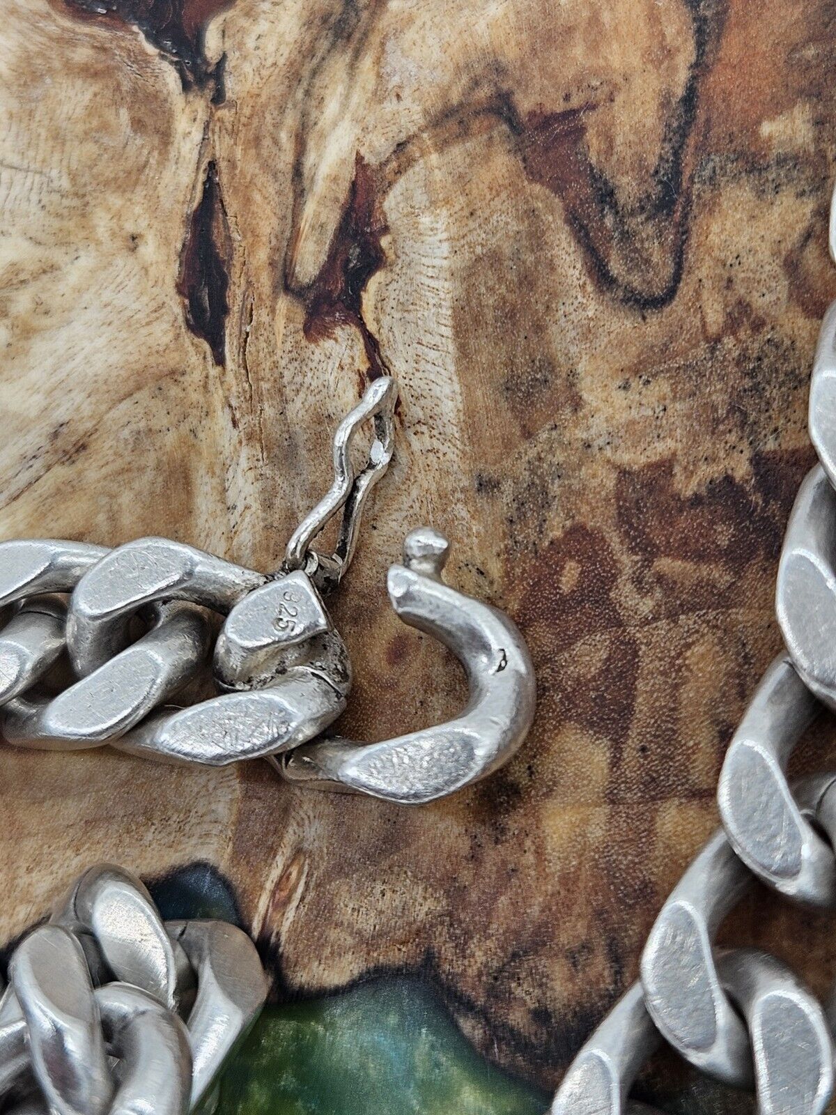 Solid Sterling Silver 925 Curb Link Chain Bracelet 49.6g Hallmarked, 22cm, Heavy