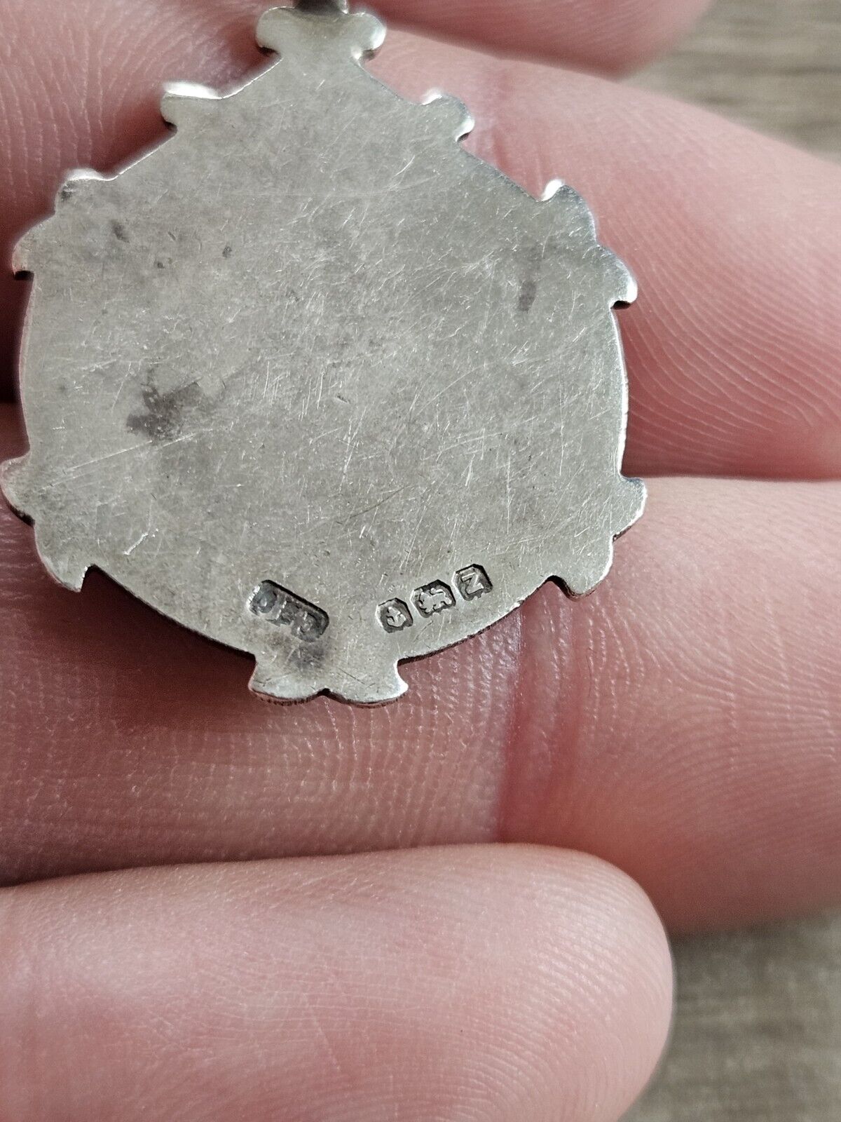 Vintage Solid Sterling Silver 925 Football Fob Medal Pendant Hallmarked 1949
