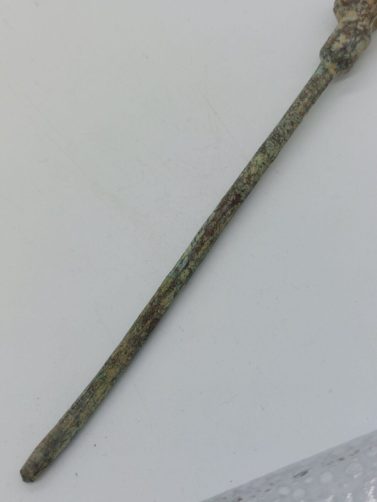 Ancient Roman Bronze hair Pin of A Female bust. 16.5cm Long!