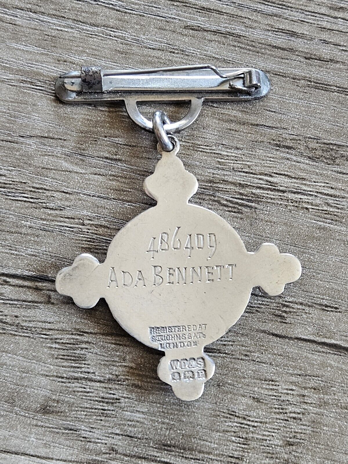 Antique Albert Watch Chain Medal St Johns Ambulance HM Sterling Silver