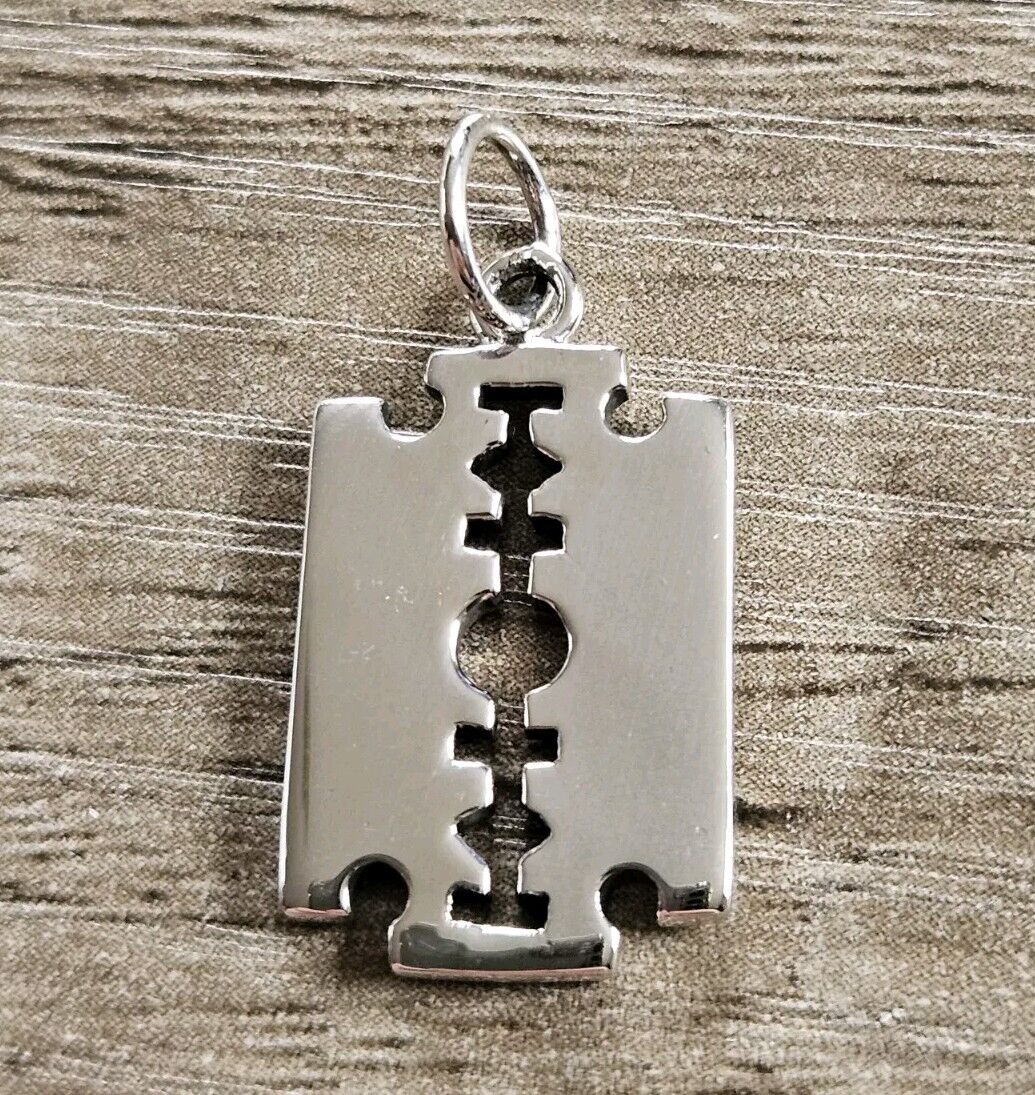 Sterling Silver 925 Razor Blade Pendant, Brand New Stock! Gothic.