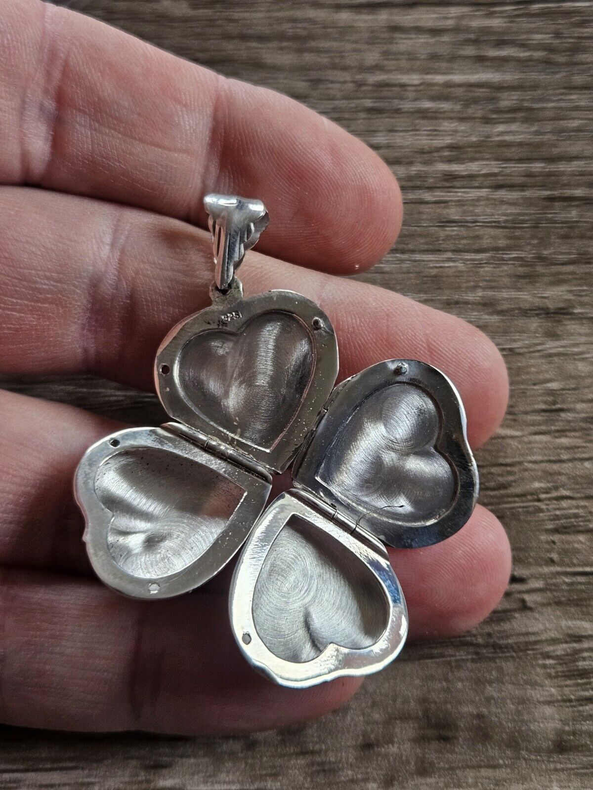 Vintage Style 4 Picture Locket Love Heart, 925 Sterling Silver. Brand New! 
