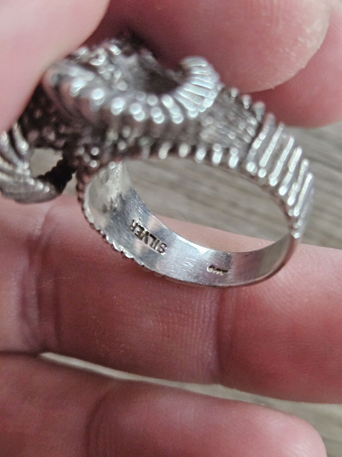 925 Sterling Silver Vintage Aries Zodiac Sign Ring, Size V 1/2, Ram.