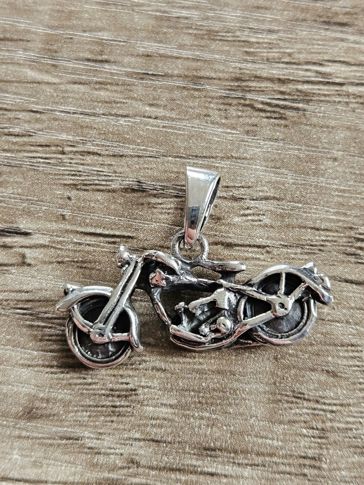 Sterling Silver 925 3D Motorbike  Pendant, Brand New Stock! Biker, Motorcycle.