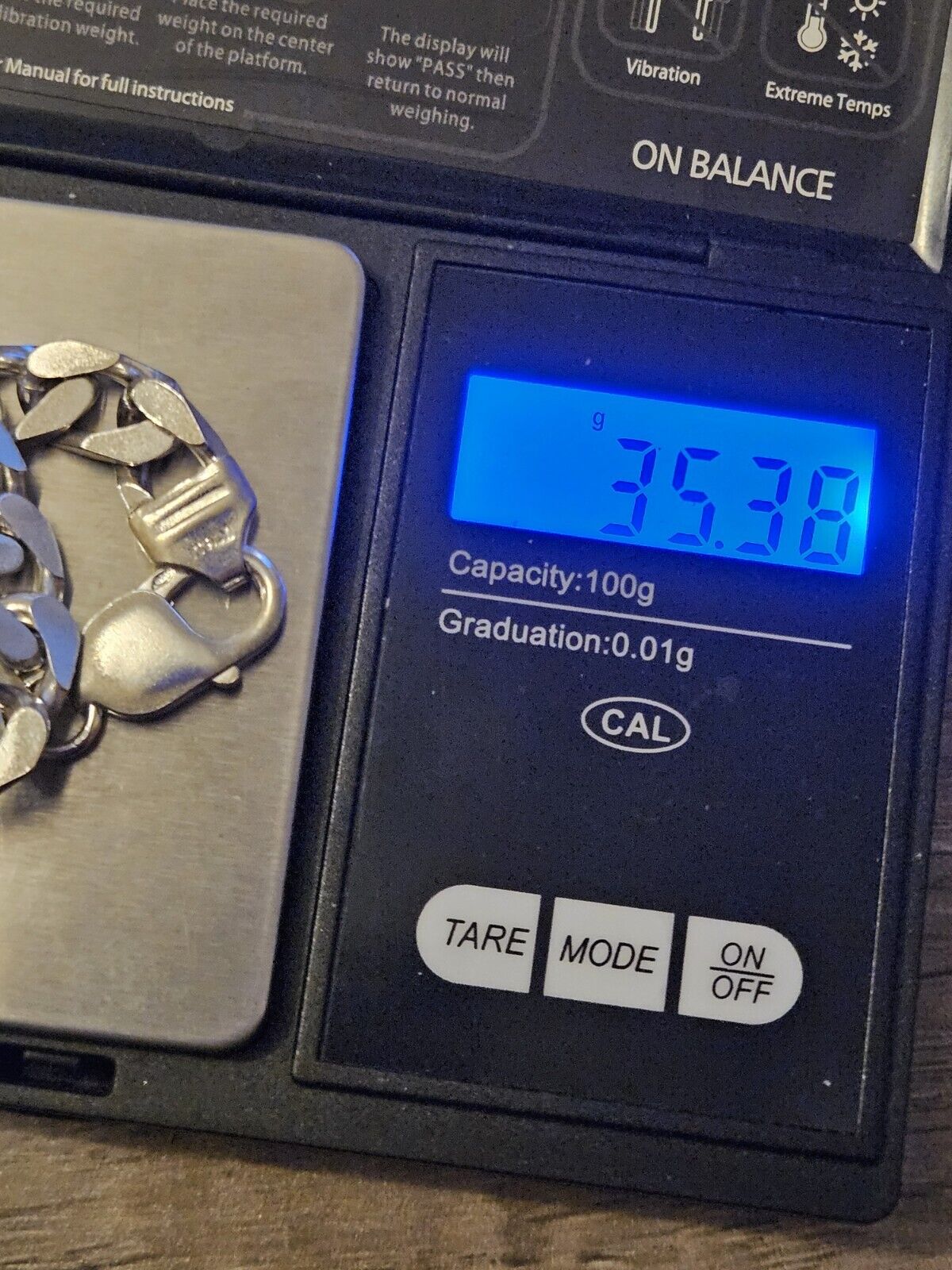 Solid Sterling Silver 925 Curb Bracelet, Hallmarked, 21cm Long.