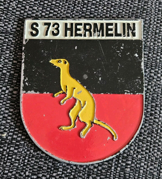 S 73 Hermelin - German Navy Bundesmarine Ship Tampion Plaque Badge Crest