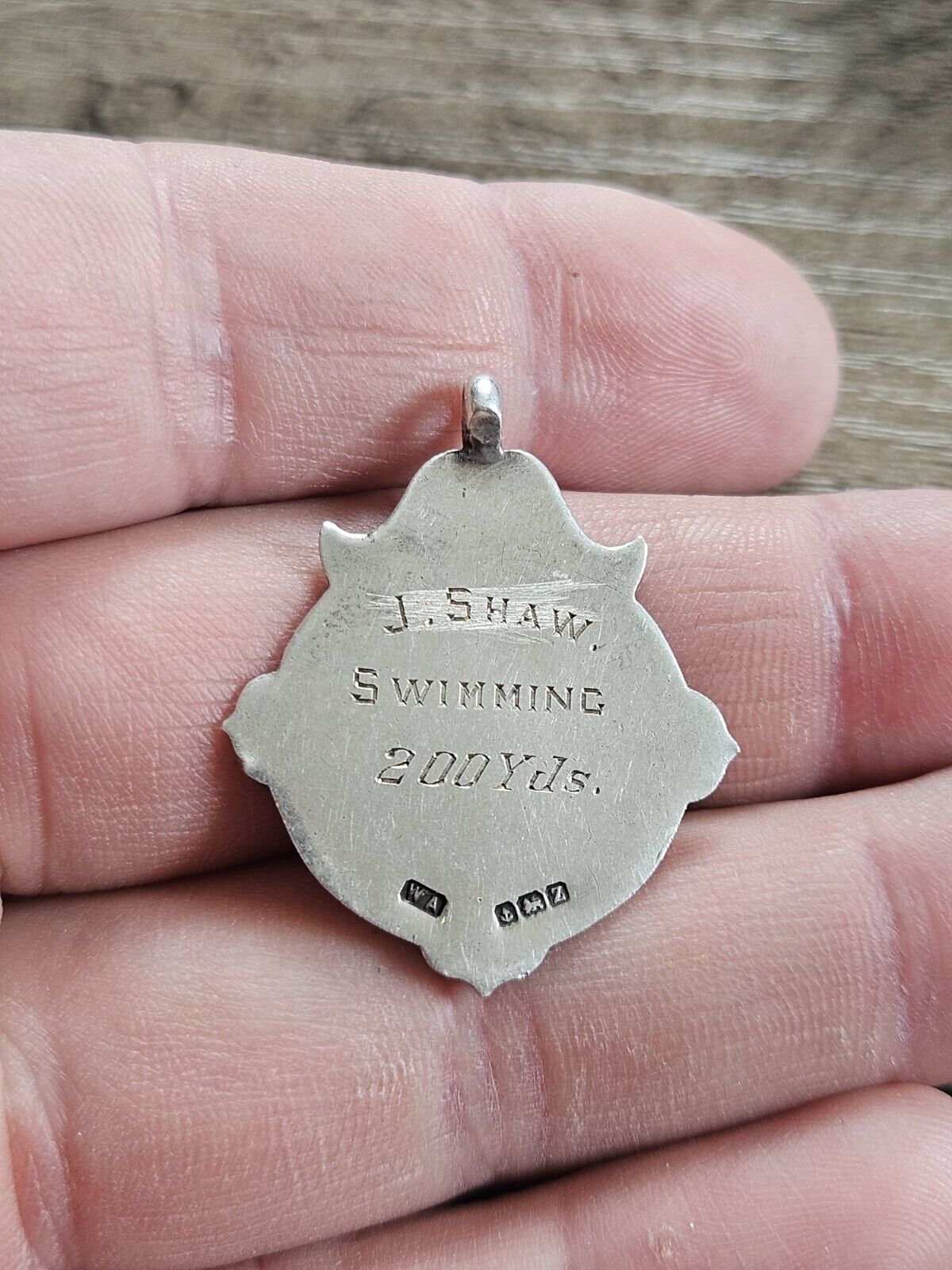 Vintage Sterling Silver 925 Fob Medal 1924, Birmingham 