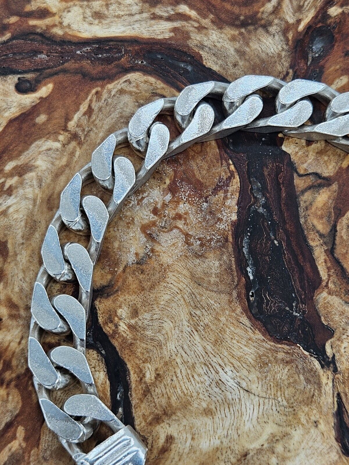 Solid Sterling Silver 925 Curb Bracelet, Hallmarked, 21cm Long.