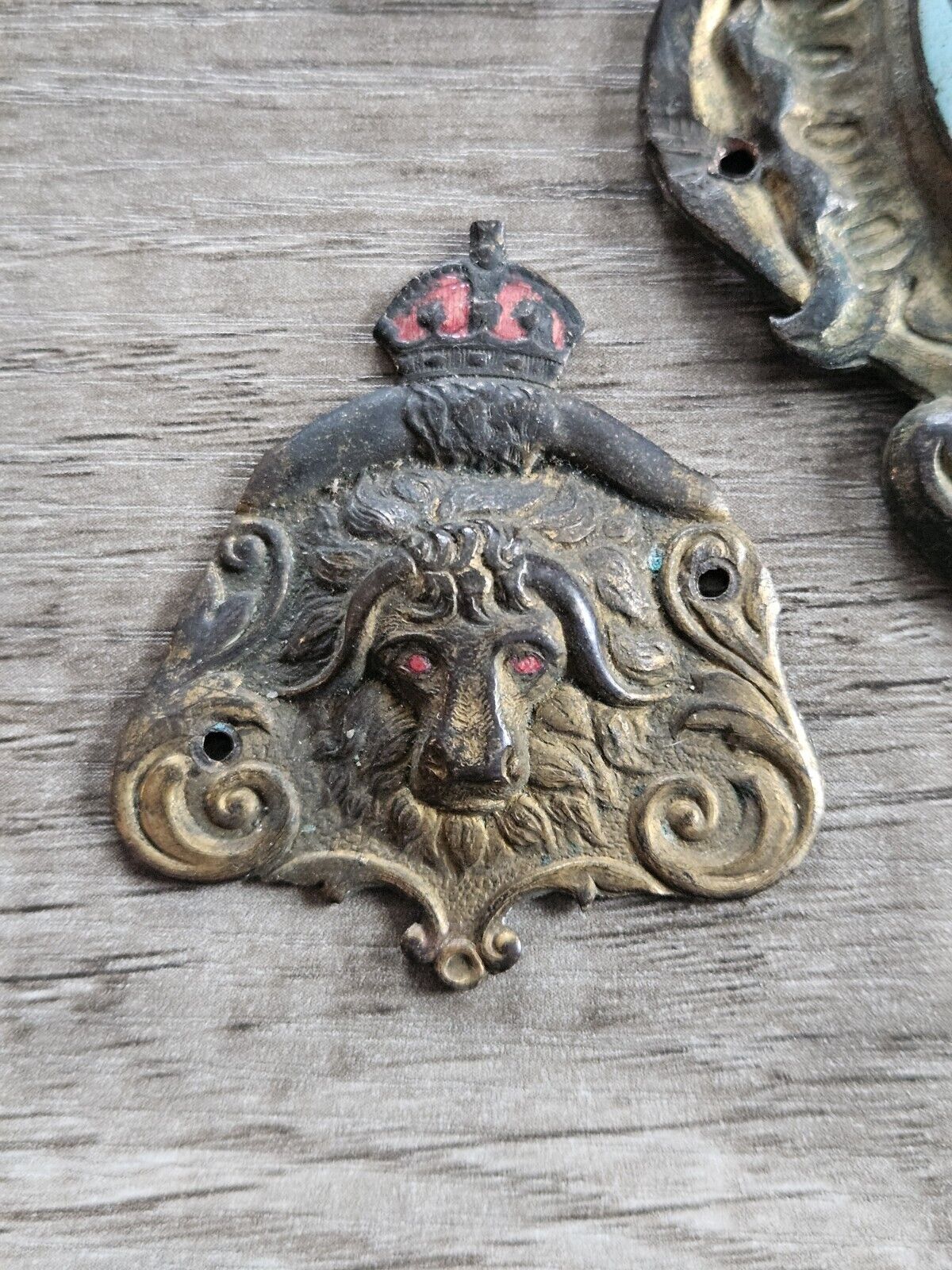 Vintage RAOB Royal Antediluvian Order of Buffaloes - Brass Plaque Adornments.