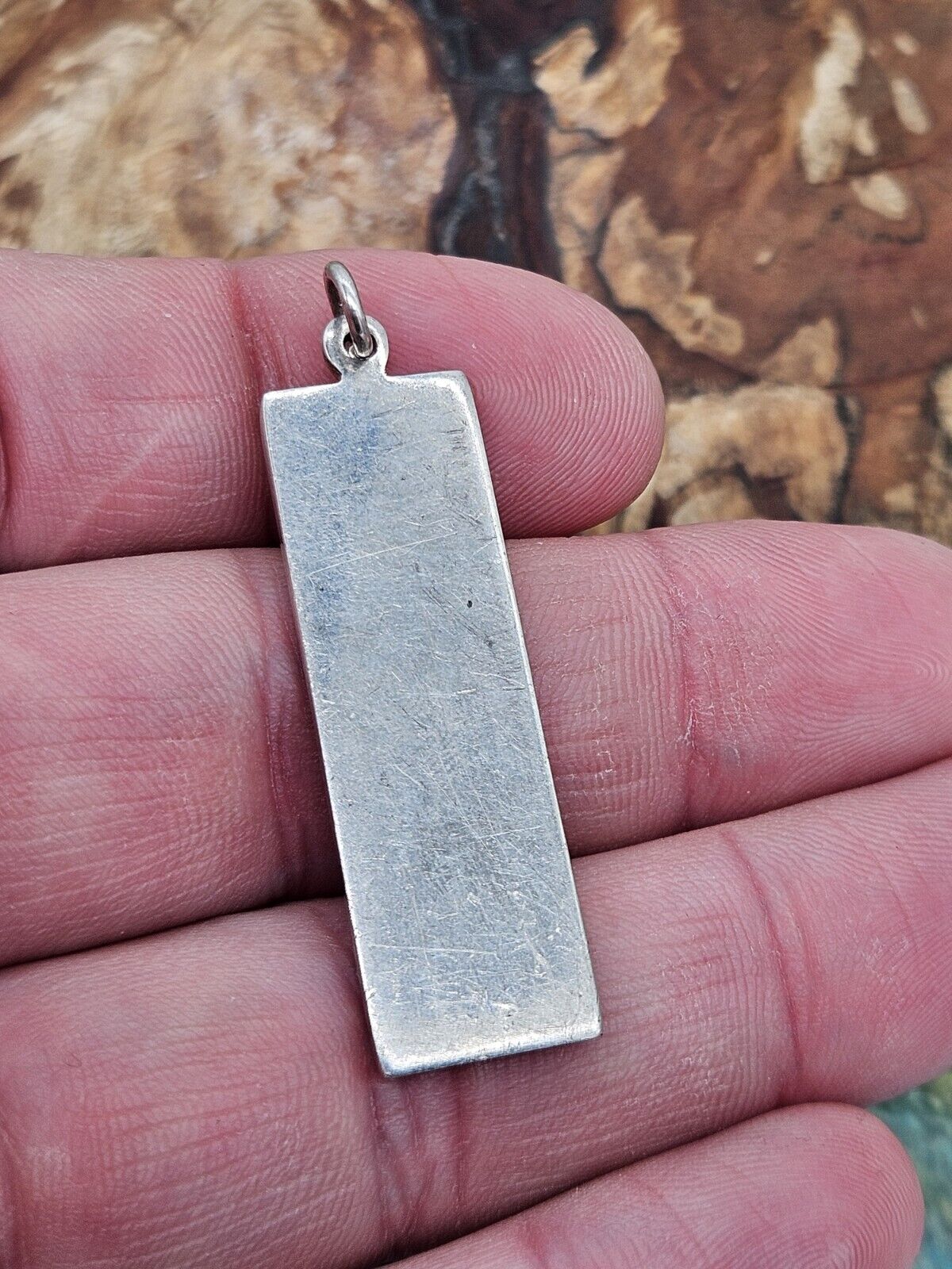 Vintage Solid Sterling Silver 925 Ingot Pendant. 14.9g, Sheffield 1977