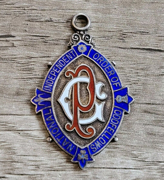 Hallmarked Silver Independant Order Of Odd Fellows, Fob Medal, Masonic. 