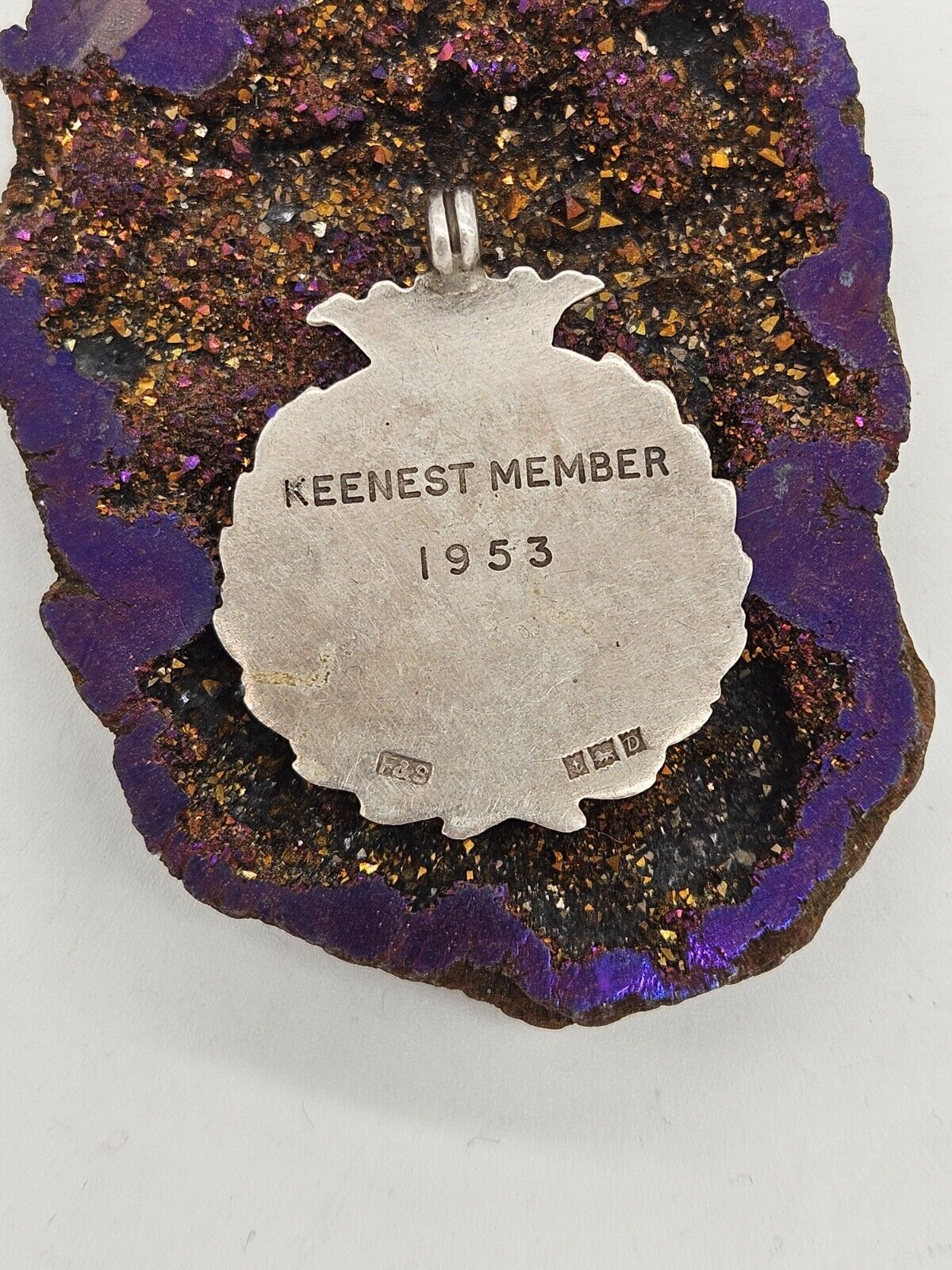 Vintage Sterling Silver 925 Fob Medal 1953-54. 'Keenest Member'