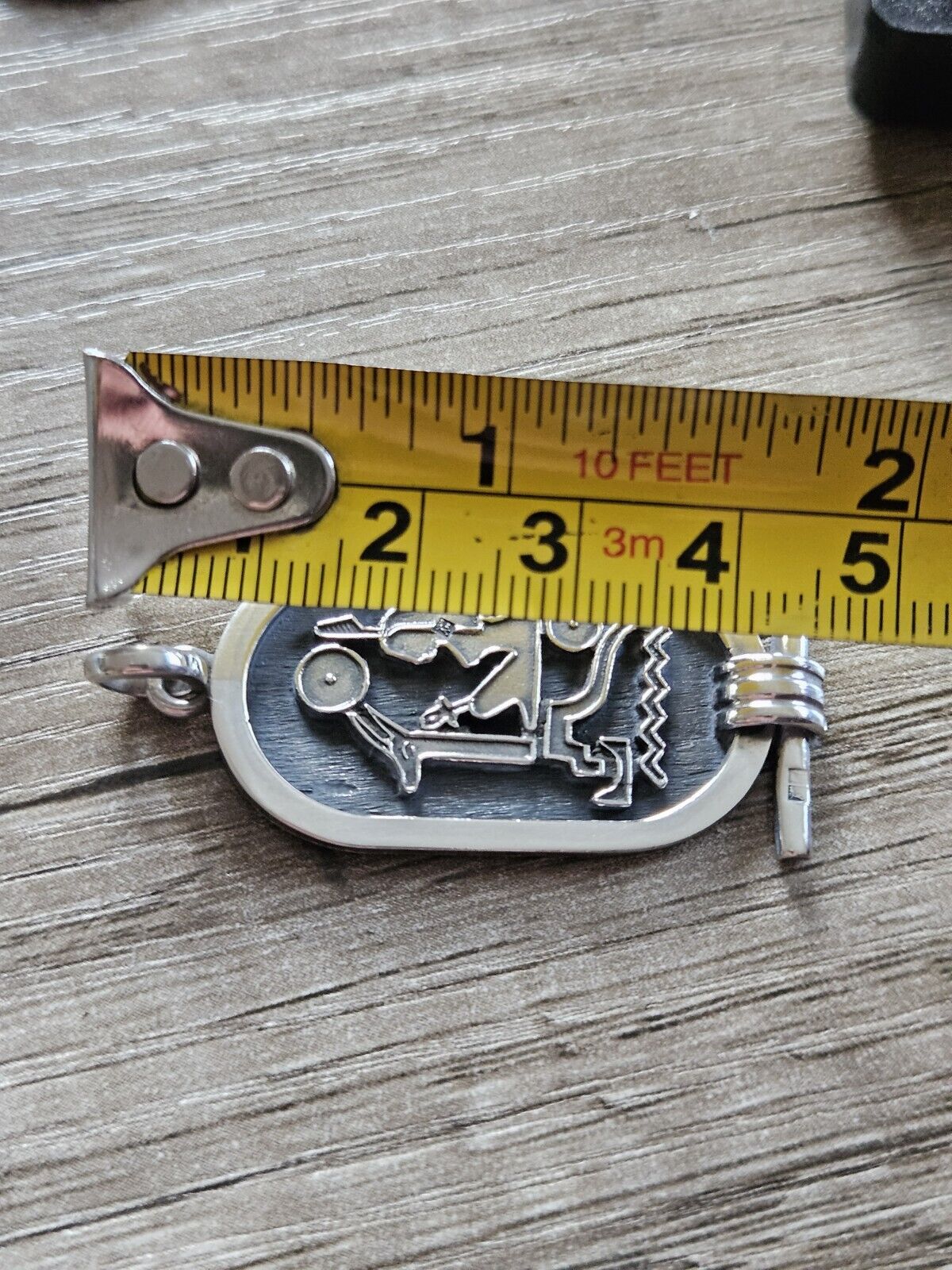 Egyptian Hieroglyphs Gift Pendent Solid Silver Vintage Jewellery