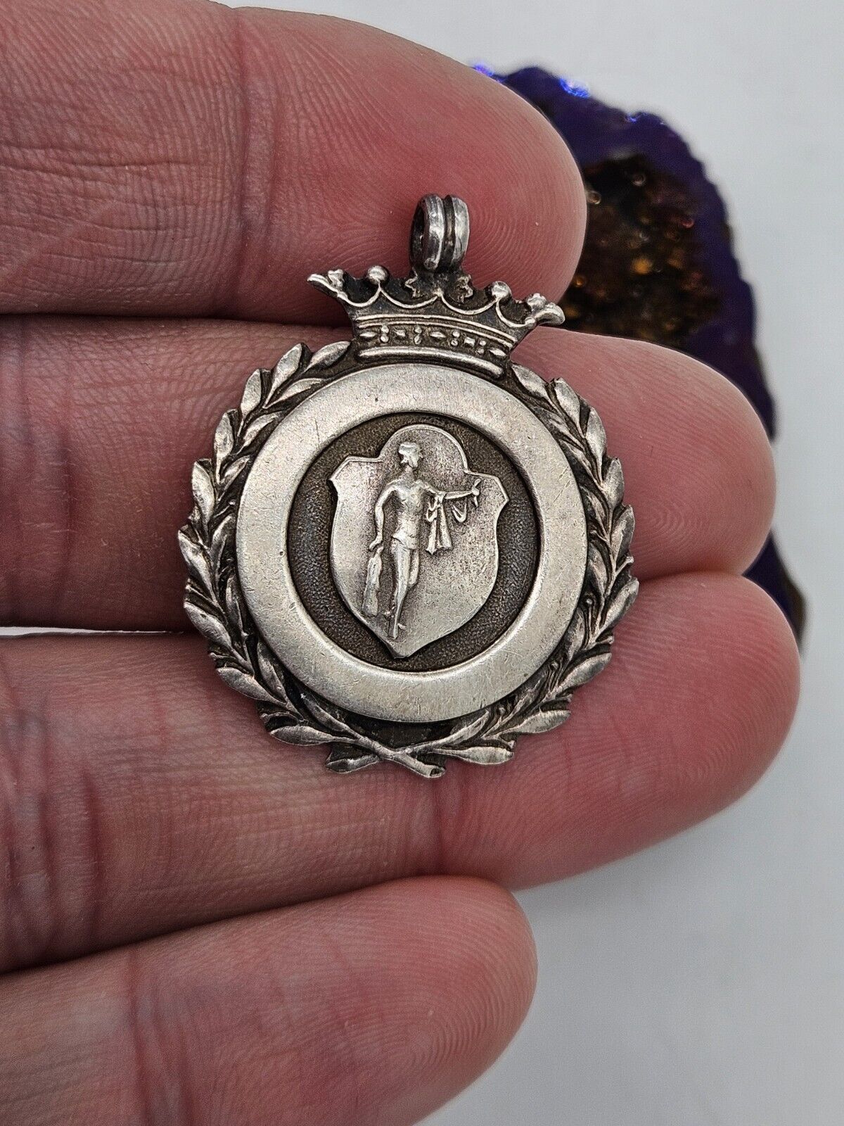 Vintage Sterling Silver 925 Fob Medal 1953-54. 'Keenest Member'