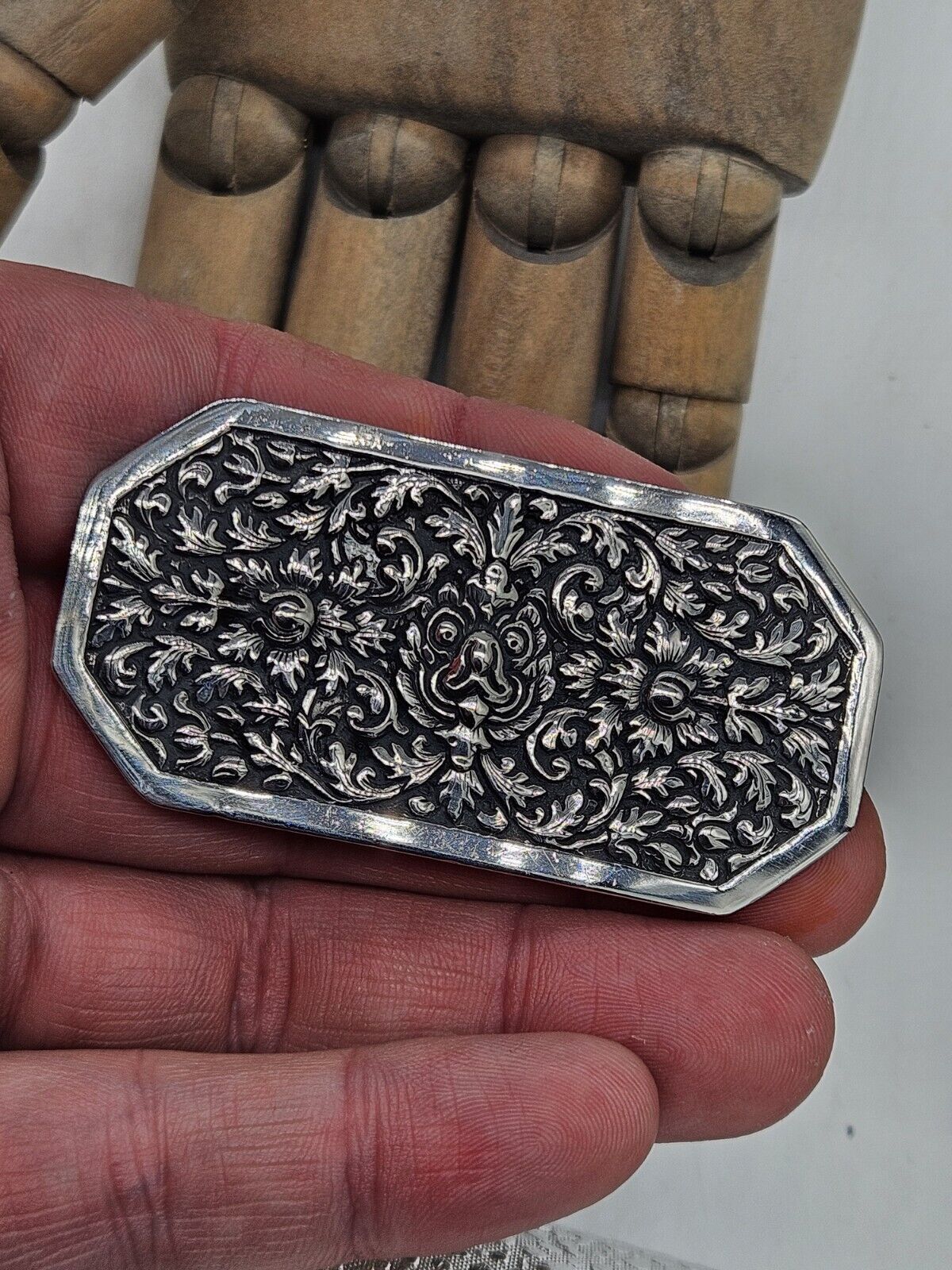 Vintage Sterling Silver Large Floral Brooch. Flowers, Victorian? 