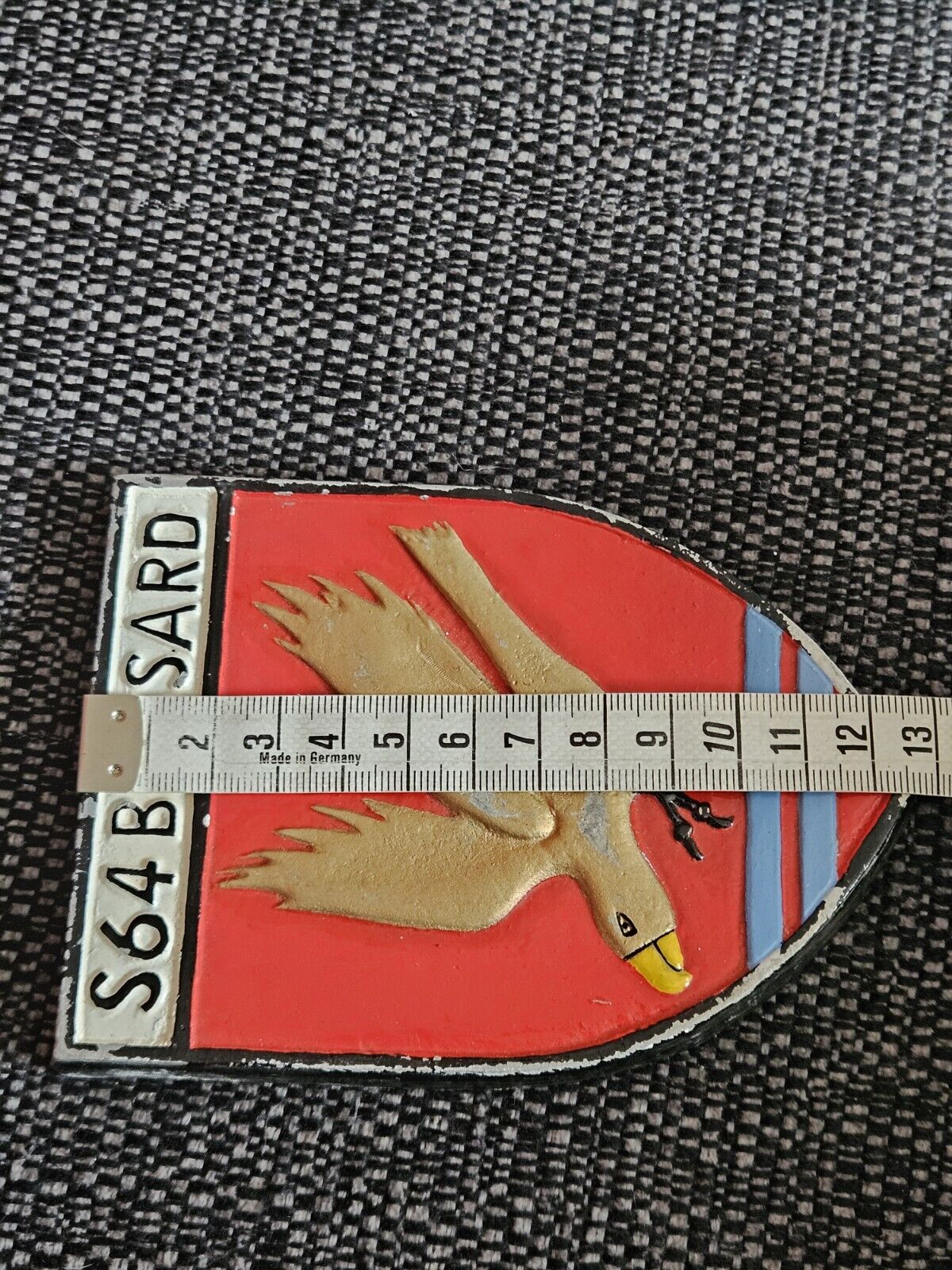 S 64 Bussard - German Navy Bundesmarine Ship Tampion Plaque Badge Crest